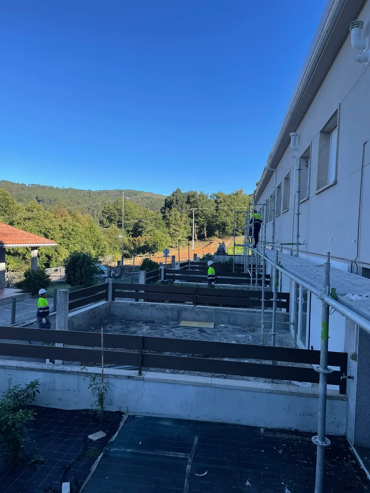 Vista de los trabajos desde el andamio